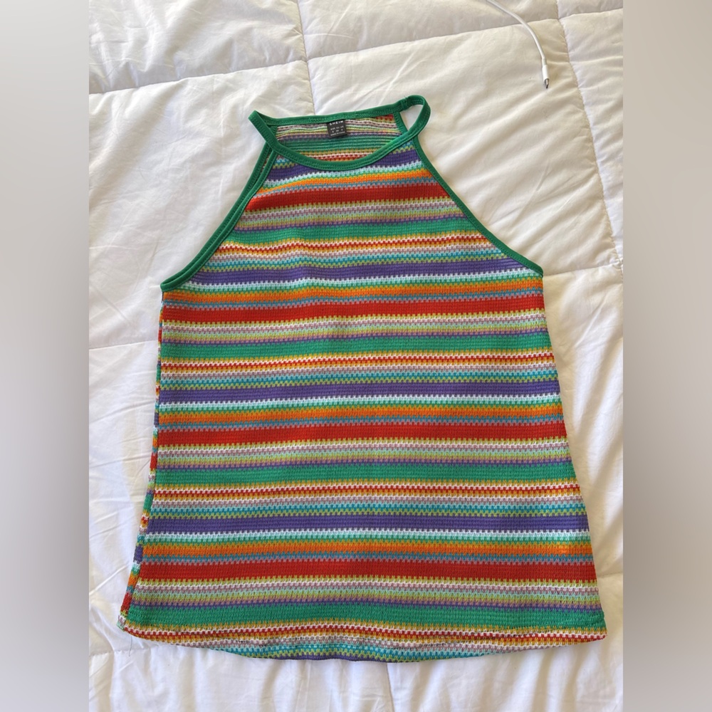 Colorful Striped Knit Tank Top
